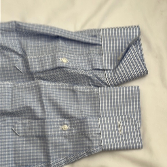 Roundtree & Yorke Blue Dress Shirt Classic Gingham - Picture 10 of 10